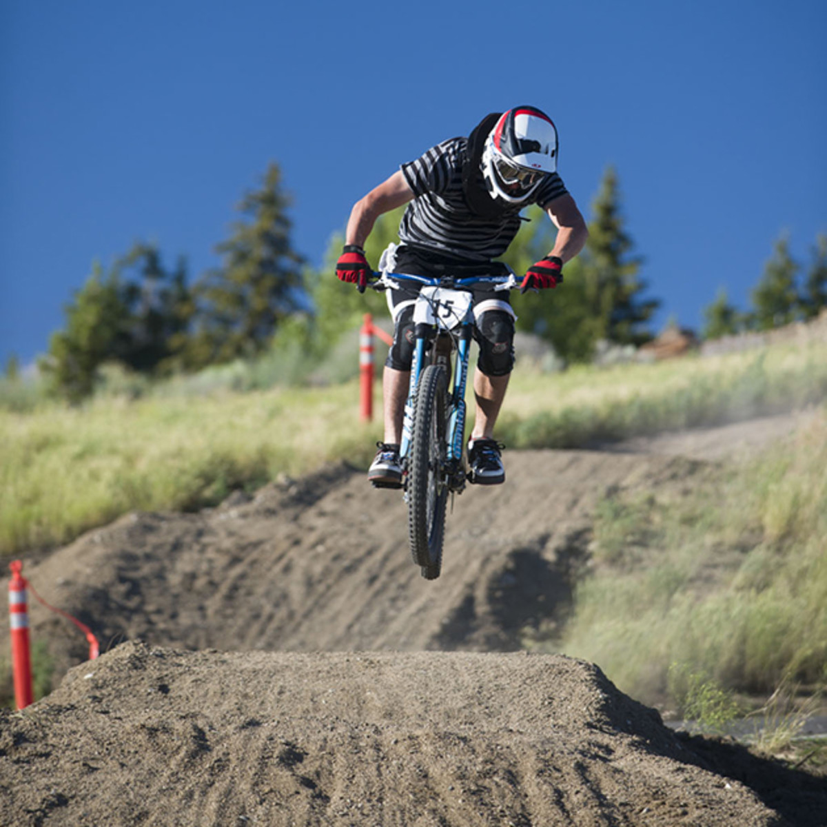 The week prior to the race Butte's Park and Recreation Department dumped piles of dirt along the entire course for the crew of volunteers to build the jump features.