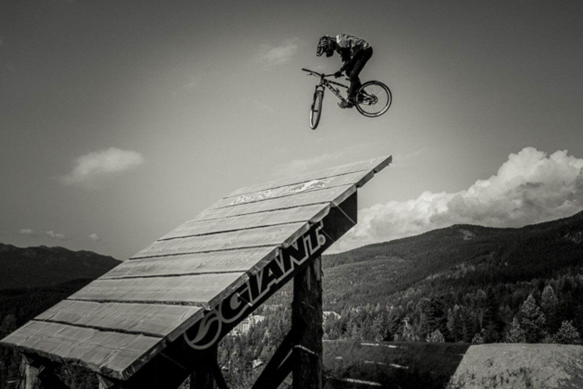 Being one of the first riders to drop, Brett Rheeder felt free to throw down a first-place-contending run.