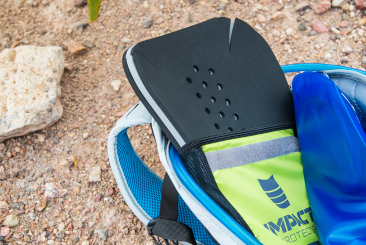 The Camelback Kudu includes an impact protector for the back, a tool pouch, an integrated rain fly and sleeves that can carry a half-shell or full-face helmet.