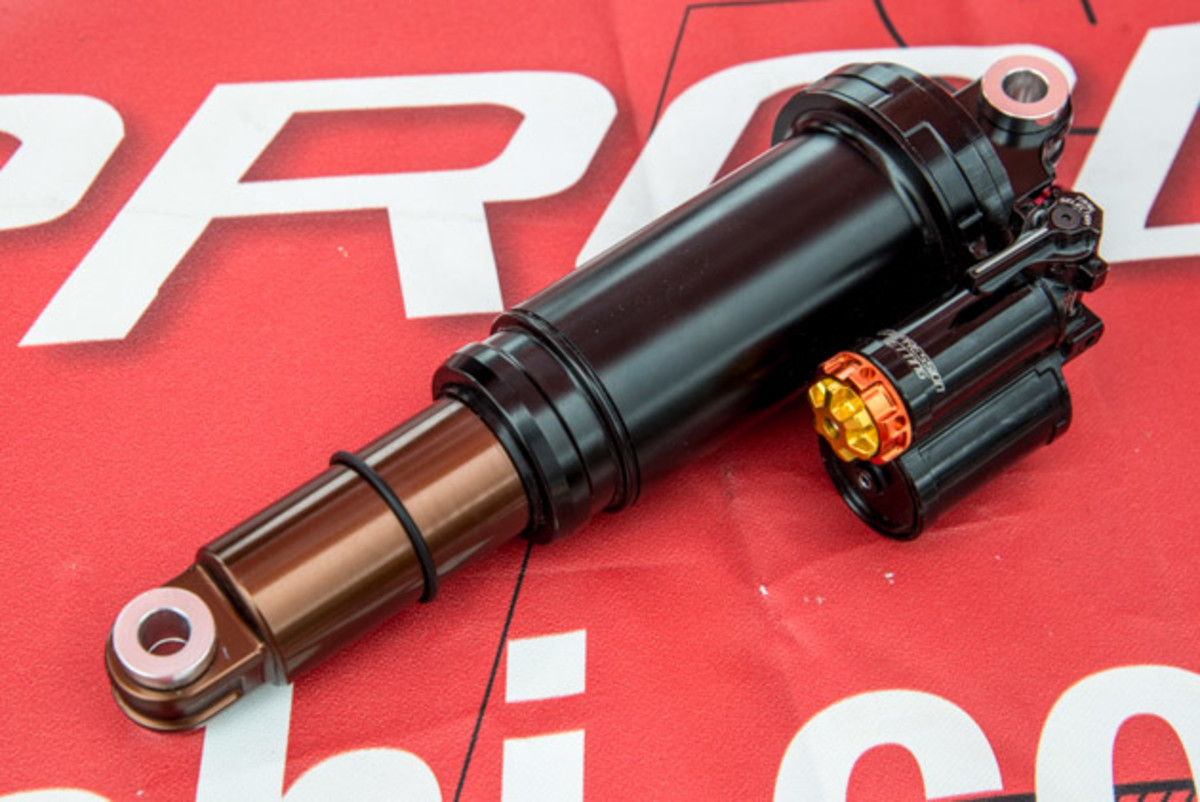 The new Marzocchi 053 shock tips the scales at just 300 grams. It sports an extra-hard 'Espresso' coating on the main tube and has three ride settings: Up, Ride and Downhill (URD). Cost: $339. At 300 grams, it might possibly be the lightest piggyback shock on the market?
