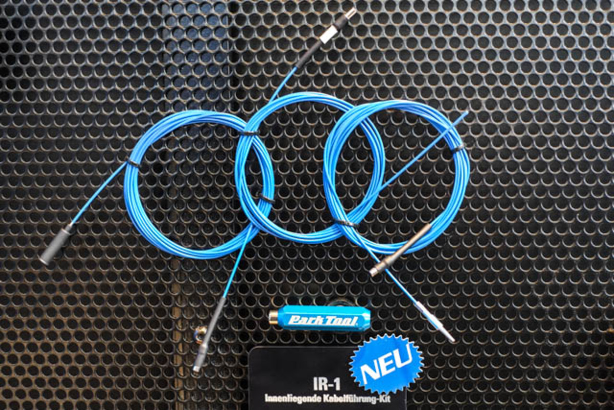 Prob'ly not the sexiest thing you'll see from Eurobike, but Park Tool's new IR - 1 has been designed to make quick work of fishing shifter cables, hydraulic hose and electronic wire through your frame. Pretty cool.