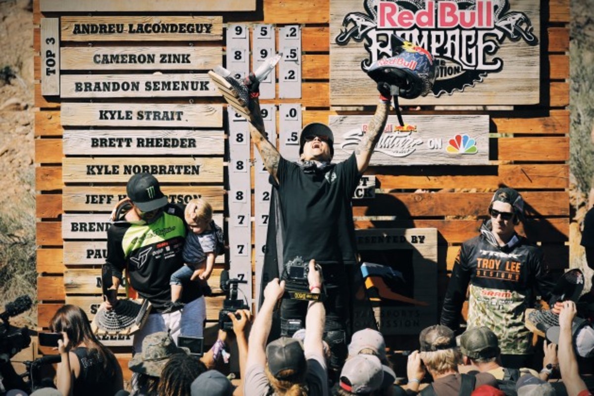 Andreu Lacondeguy is clearly stoked on breaking his three-year fourth place curse. Photo by Anthony Smith.