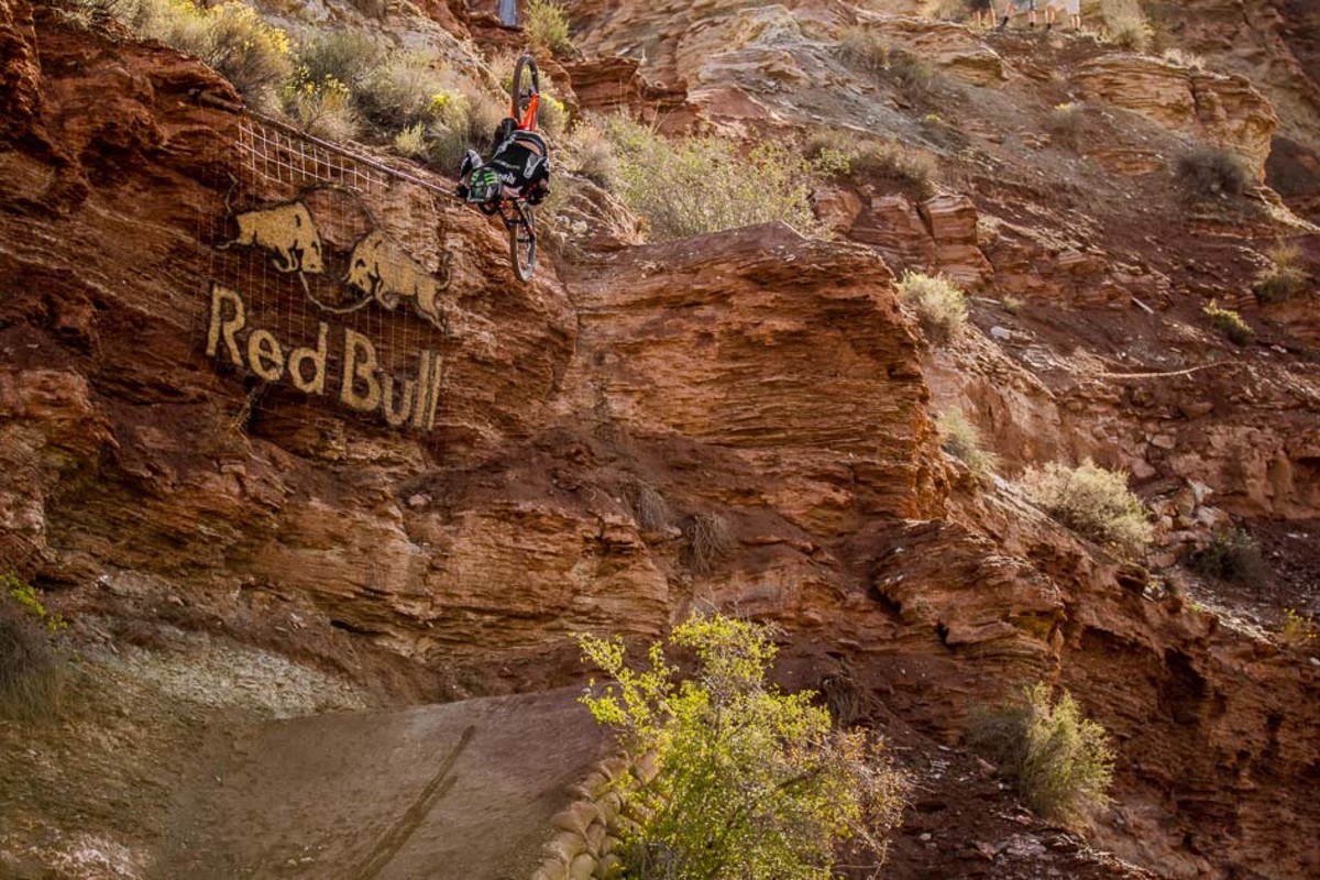 Brett Rheeder was another one of the heavies throwing down big tricks off some seriously big features, doing seemingly effortless backflips and 360s off the jumps toward the top of his line.