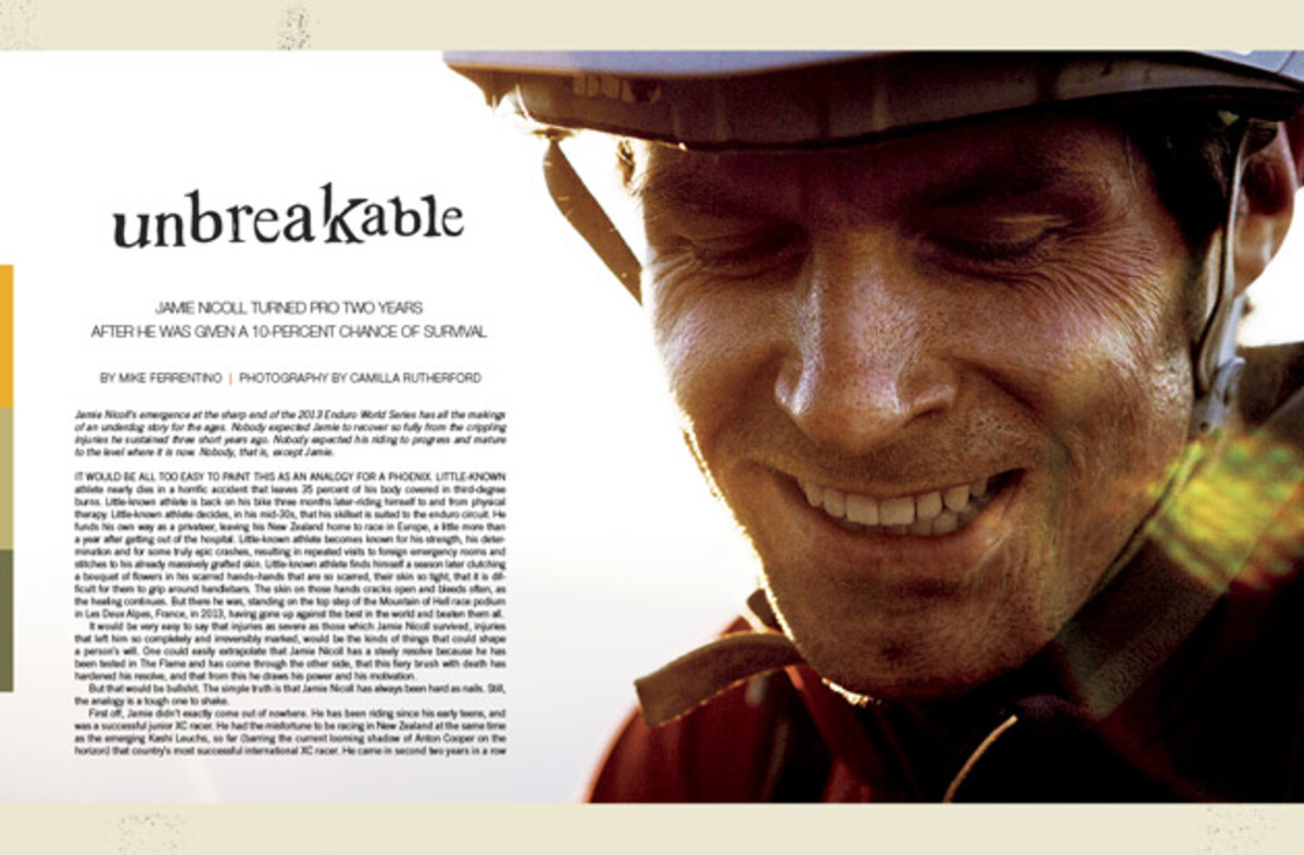Mike Ferrentino writes about Jamie Nicoll's unbelievable journey from his near-deathbed to the top podium at one of the world's toughest enduro races.