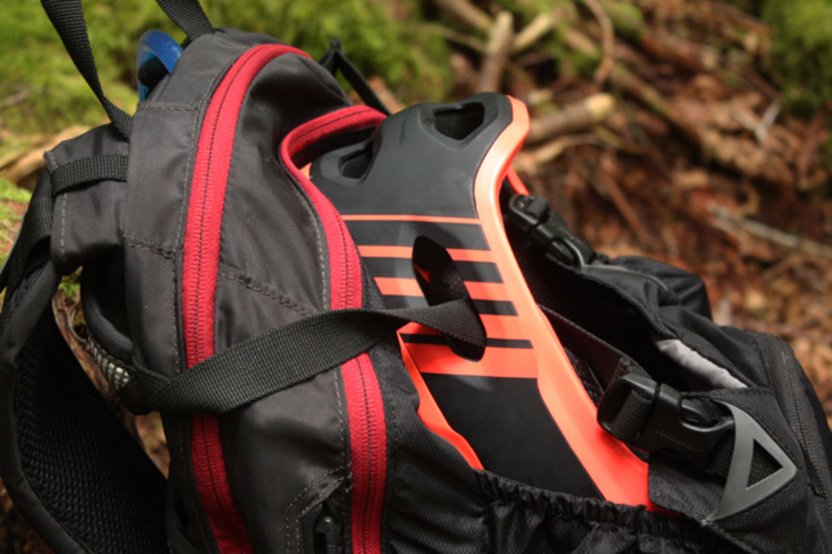 Big bonus: not having to tote a complete full-face helmet around on long climbs. The Super 2R's chin bar takes up relatively little room on the back of even smaller hydration packs.