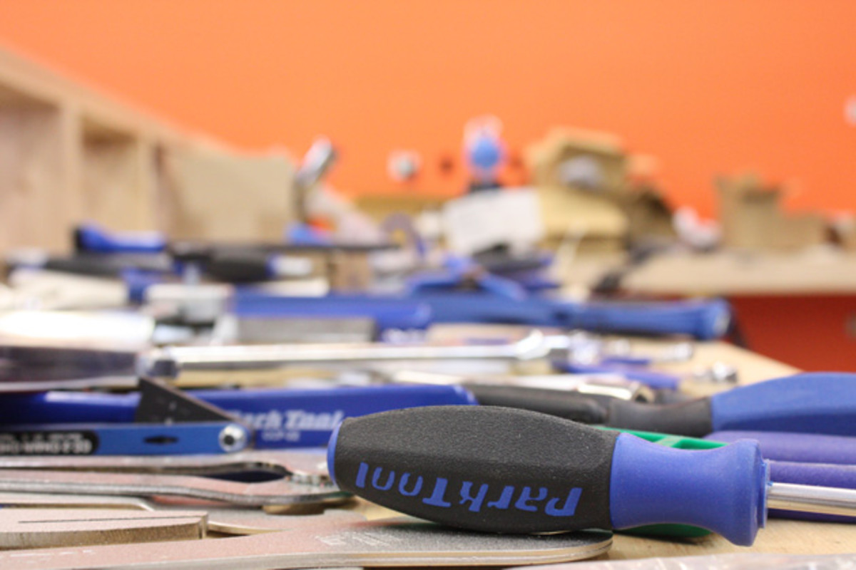 Brand spanking new: many of the shop's Park Tools are just getting pulled out of their boxes. Kona plans on opening the new store in June.