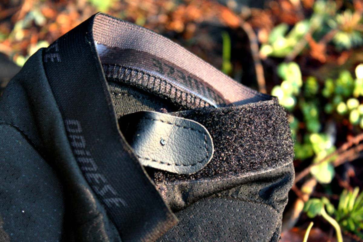 Silicone grippers and velcro closures are designed to keep the Trail Skins from creeping down your calf and turning into useless ankle warmers.