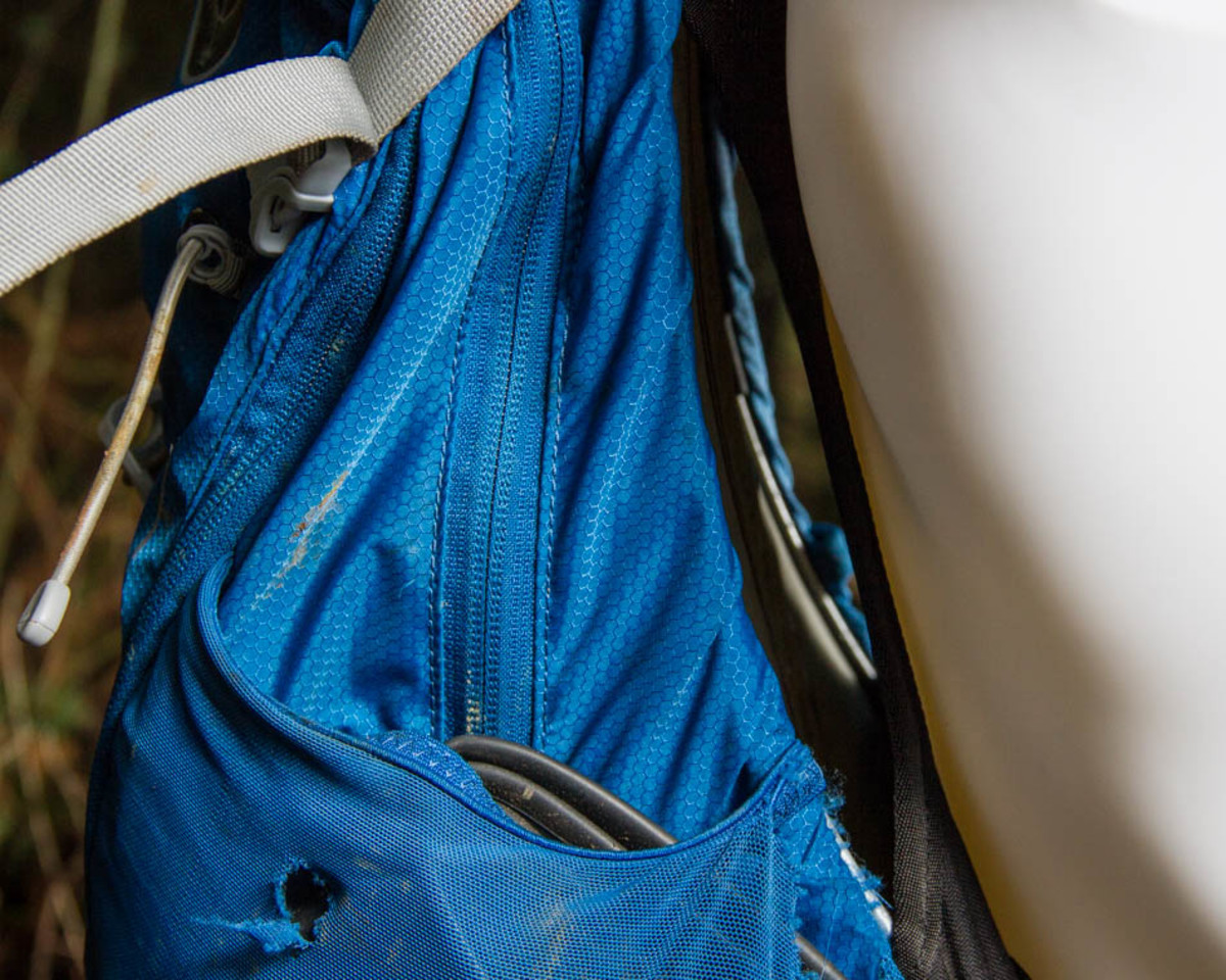 One of the best features of the Syncro 15 is the back panel that pushes the pack away and off your back for increased air flow.