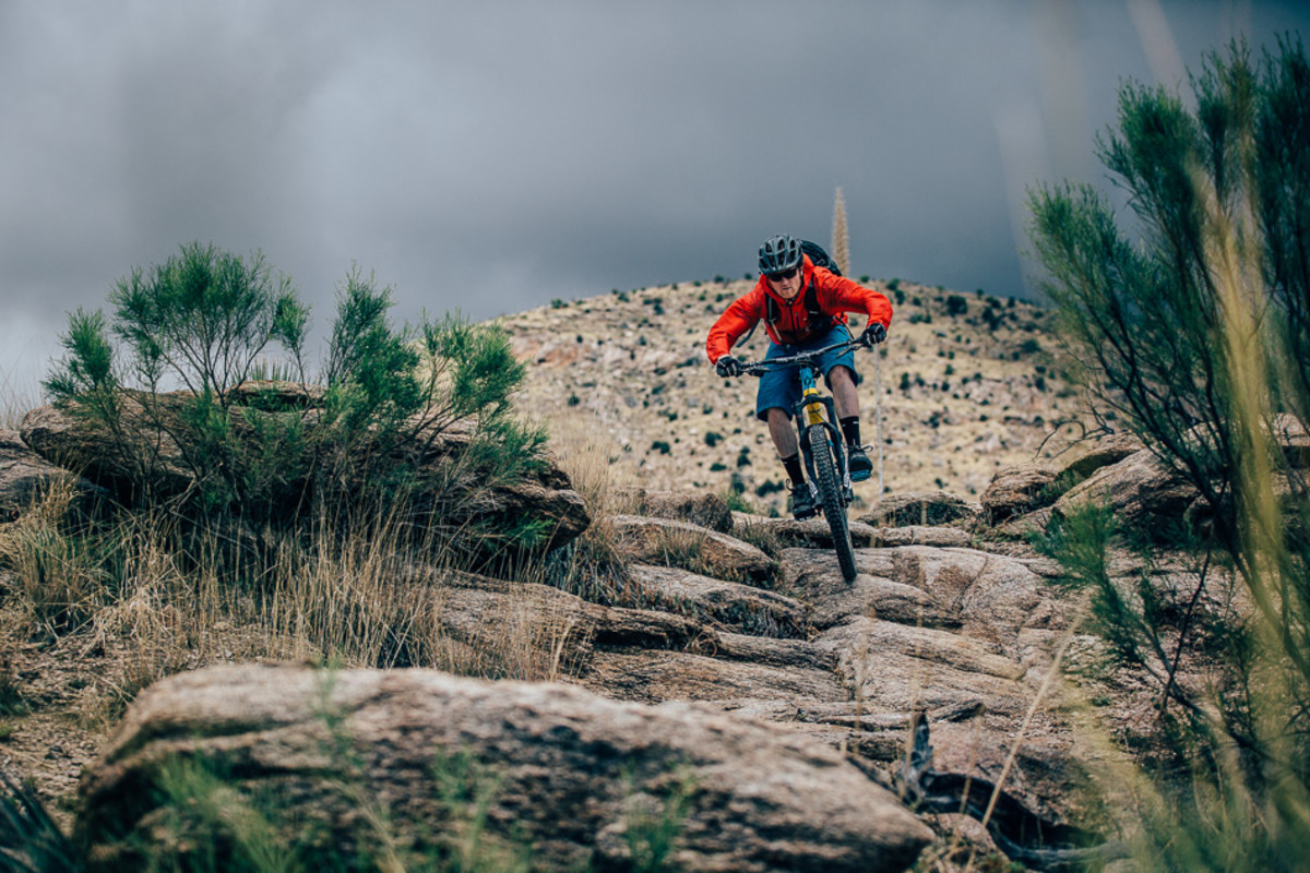 Salsa Engineer, Pete Koski enjoys the fruits of his labor on Bug Springs trail.