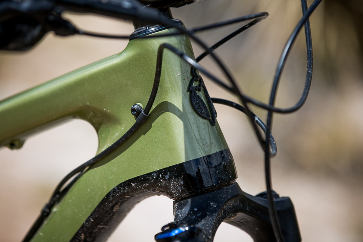 Clips on the sides of the headtube keep cables tight and rattle free.