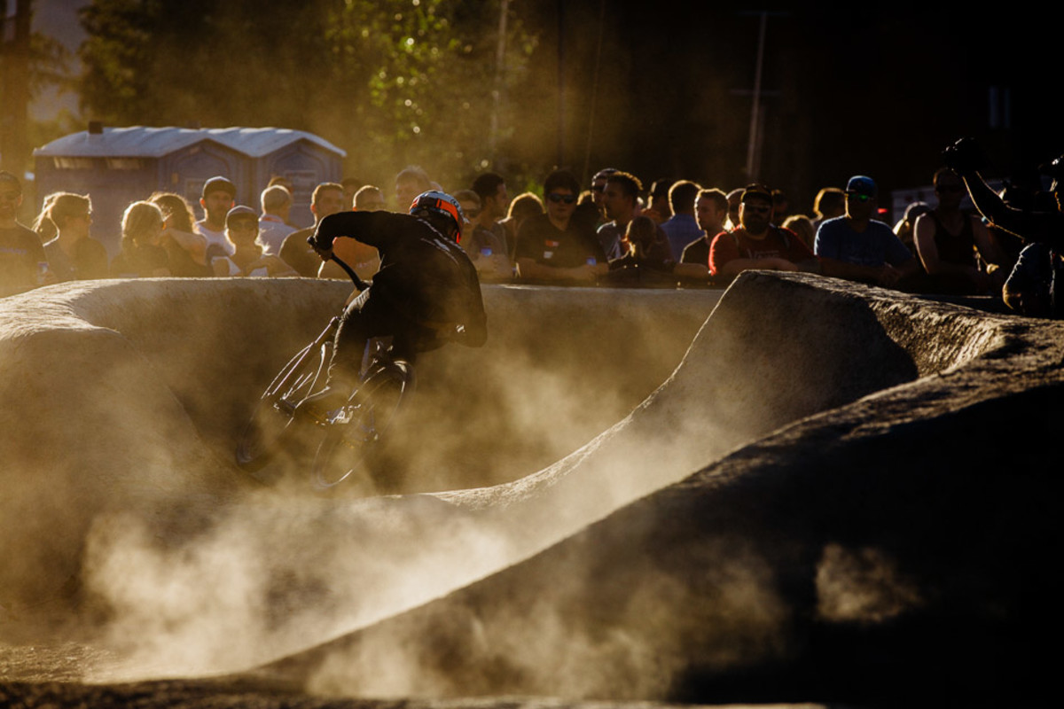 The breakout star from last year's Crankworx, Dakotah Norton, gave his best effort, despite a shoulder injury. But it wasn't enough to get him through the Round of 16. Photo: Anthony Smith