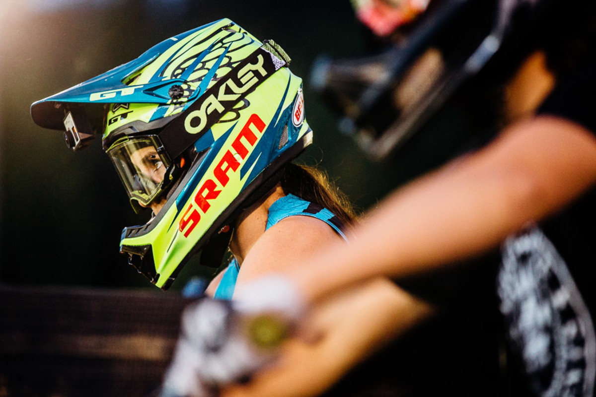 Per her usual custom, the Netherlands' Anneke Beerten had a steely focus that allowed her to give Jill Kintner a run for her money. Photo: Anthony Smith