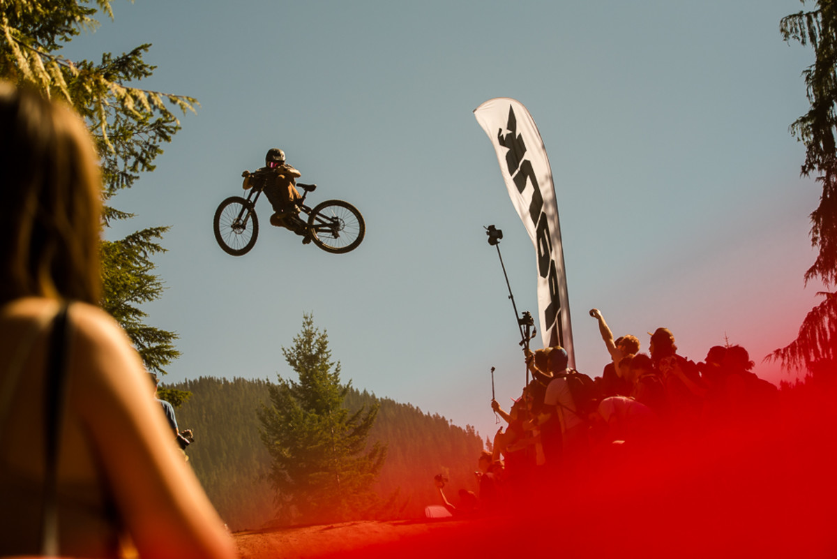 In his debut appearance at the Crankworx Whistler Whip-Off Worlds, Utah's Reed Boggs consistently soared high above the crowd, earning himself an honorable mention for amplitude. Photo: Bruno Long