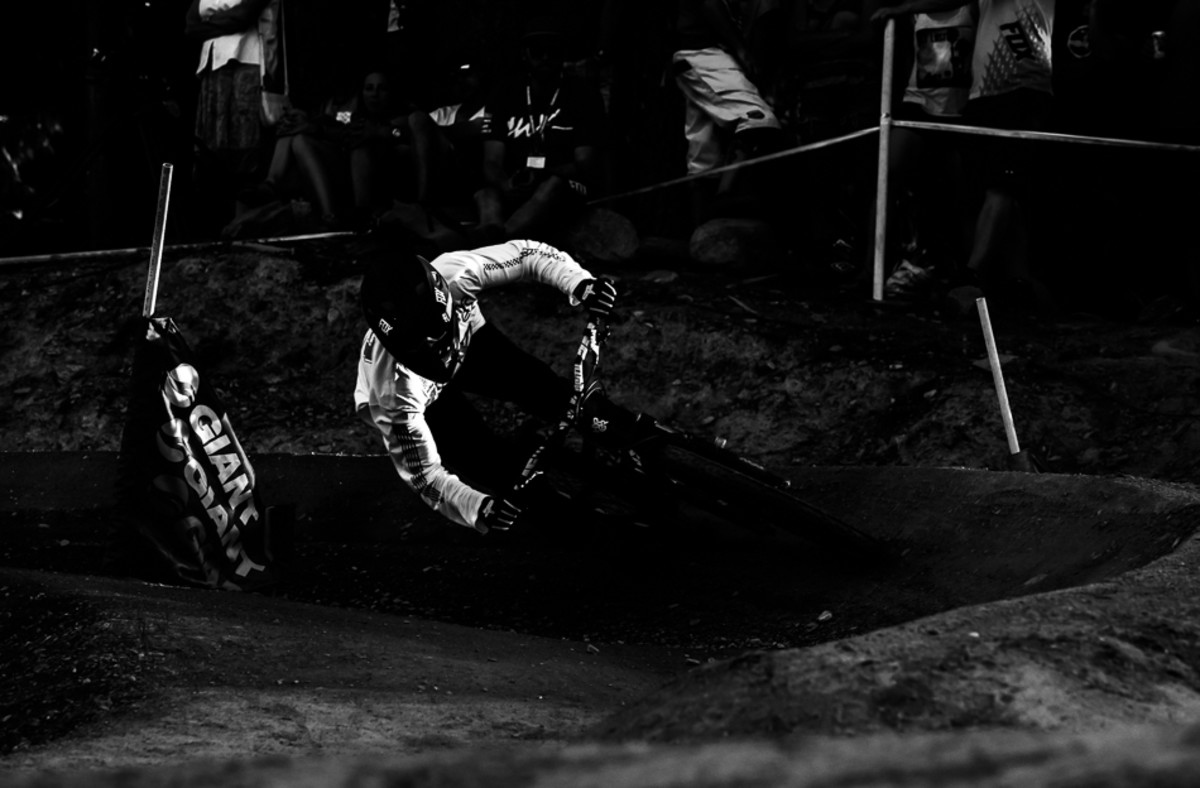 Hot on the heels of his epic Air DH victory, Bas van Steenbergen was still on fire for a dual-slalom podium. Photo: Bruno Long