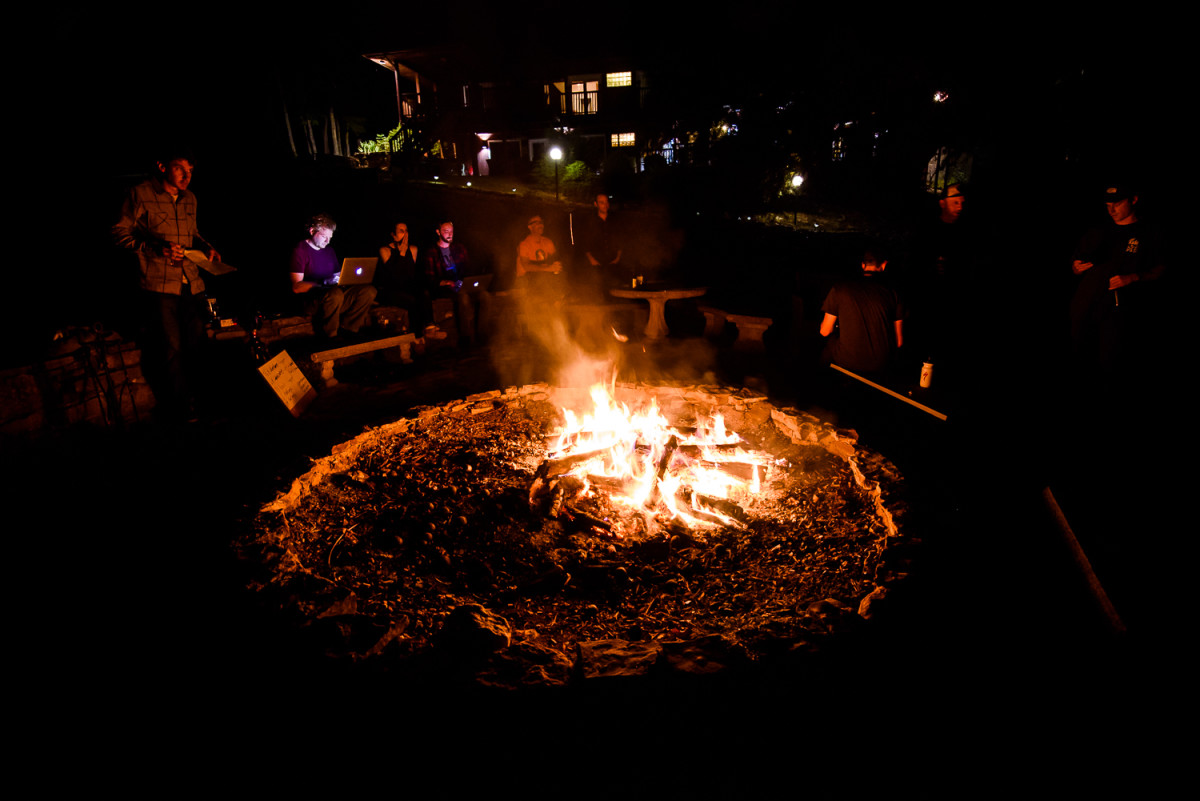Once the sun sets after a long day of testing, it's time to film our 'Roundtable Reels' discussion videos. We generally try to shoot three to five discussions each night, and this year we used a number of different locations, from the garage to the patio and even the fire pit.