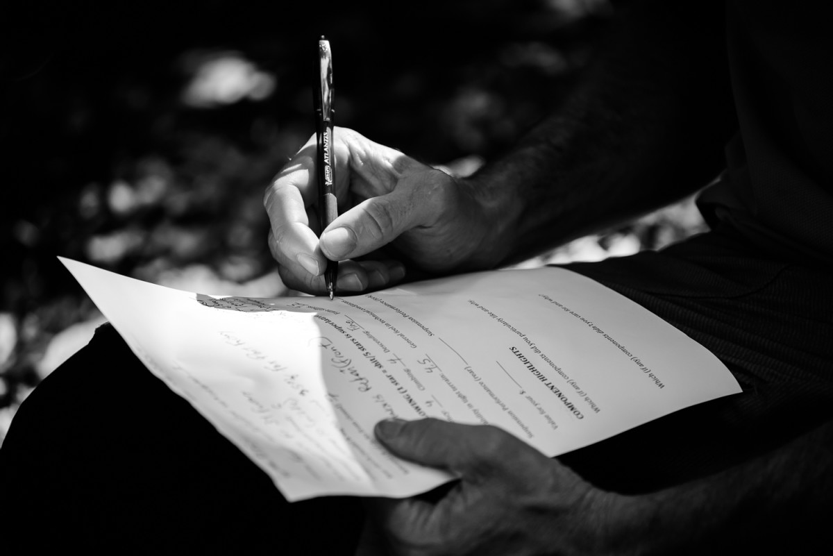The completion of test forms (or "testaments" as they've come to be known) has always been a crucial step in The Bible of Bike Tests process. Immediately after each test lap, each tester will complete a form noting the bike's setup details, including air pressures in forks, shocks and tires as well as the sag and compression settings for forks and shocks. Impressions of each bike's ride qualities and suspension performance are recorded along with thoughts about the array of parts on the bike.