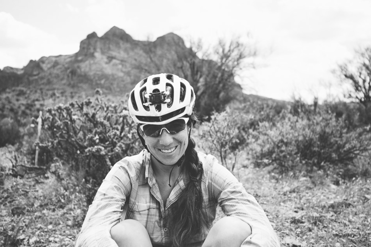 Eszter takes waits while the rest of the group takes a breather during a trip on the Airzona Trail earlier in 2016. Photo: Anthony Smith